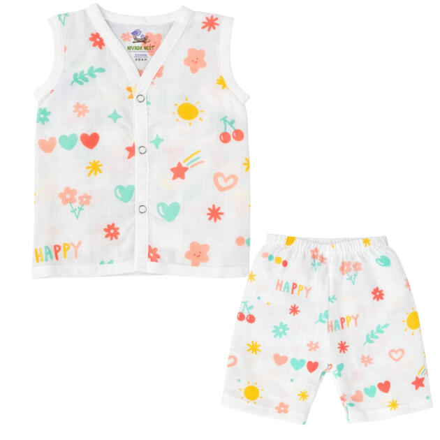 Muslin Co-ord Set  - Happy Hearts Garden