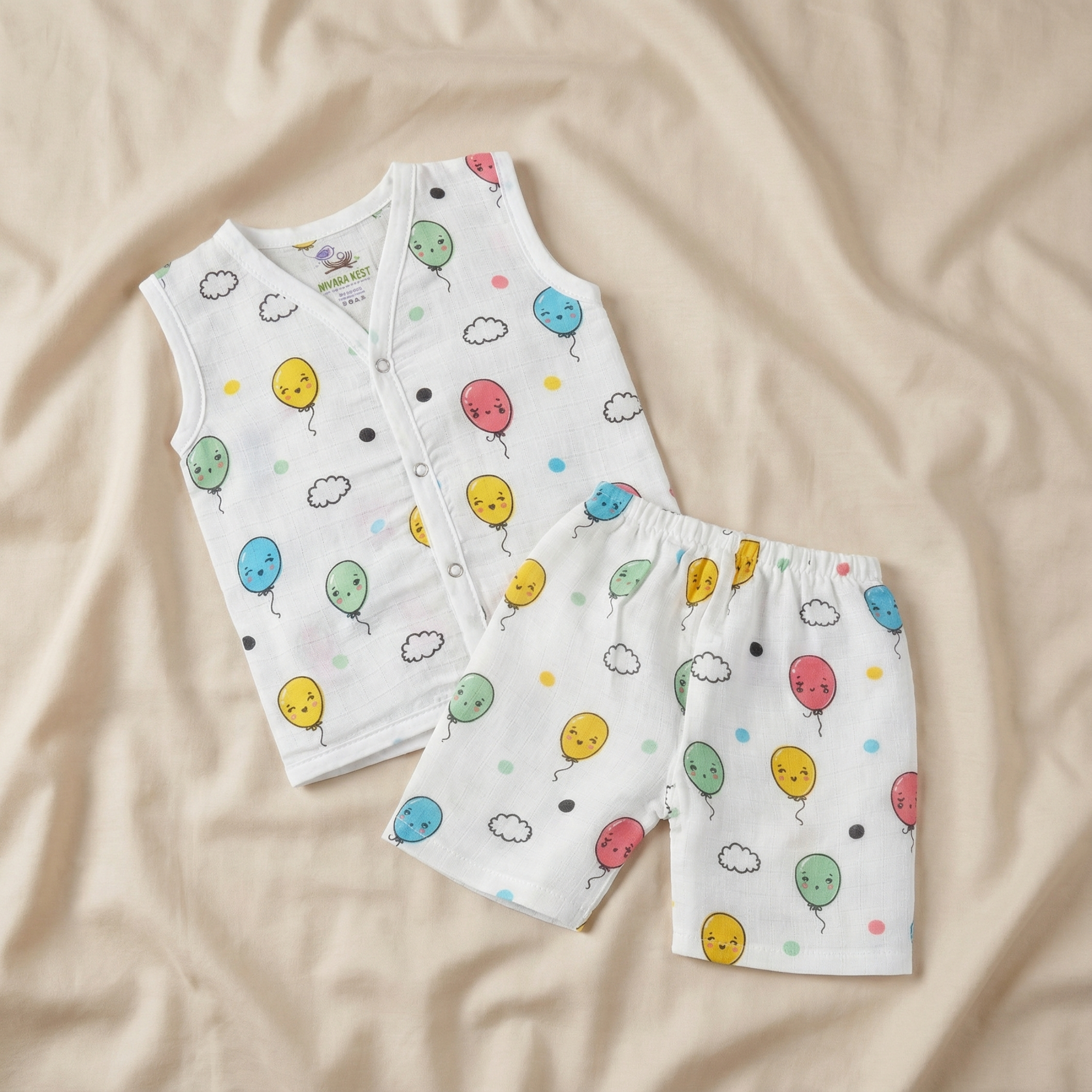 Muslin Button Jabla - Balloon Clouds - Image 3