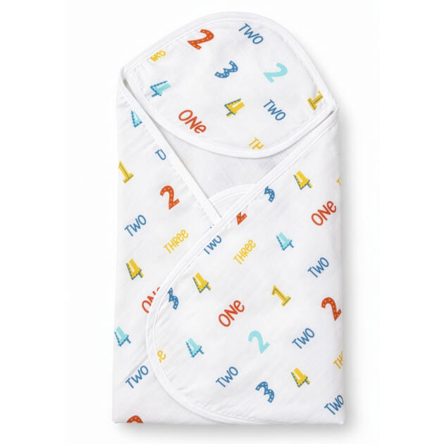 Muslin Hooded Bath Towel - Little Numbers Play