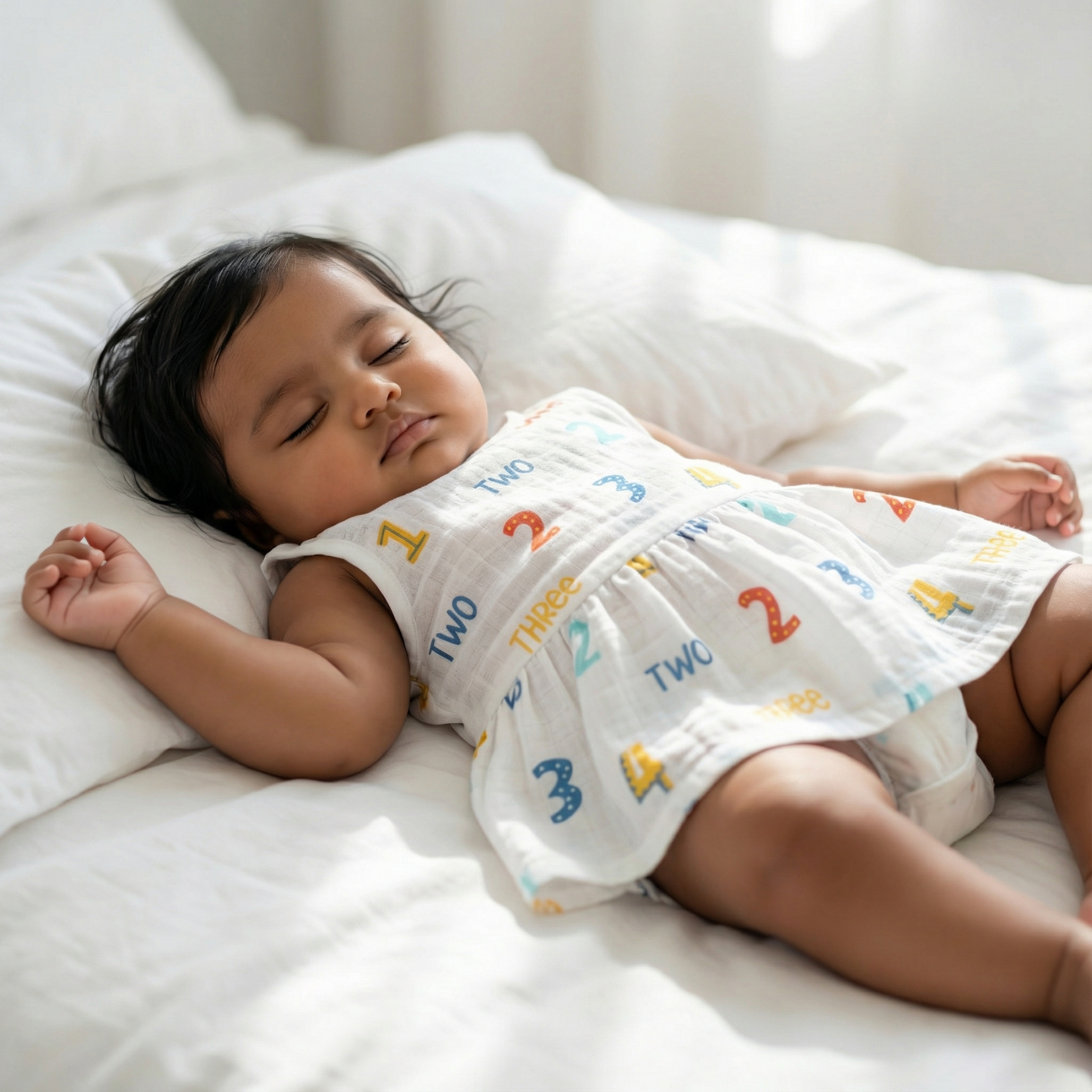 Muslin Button Frock - Little Numbers Play - Image 3