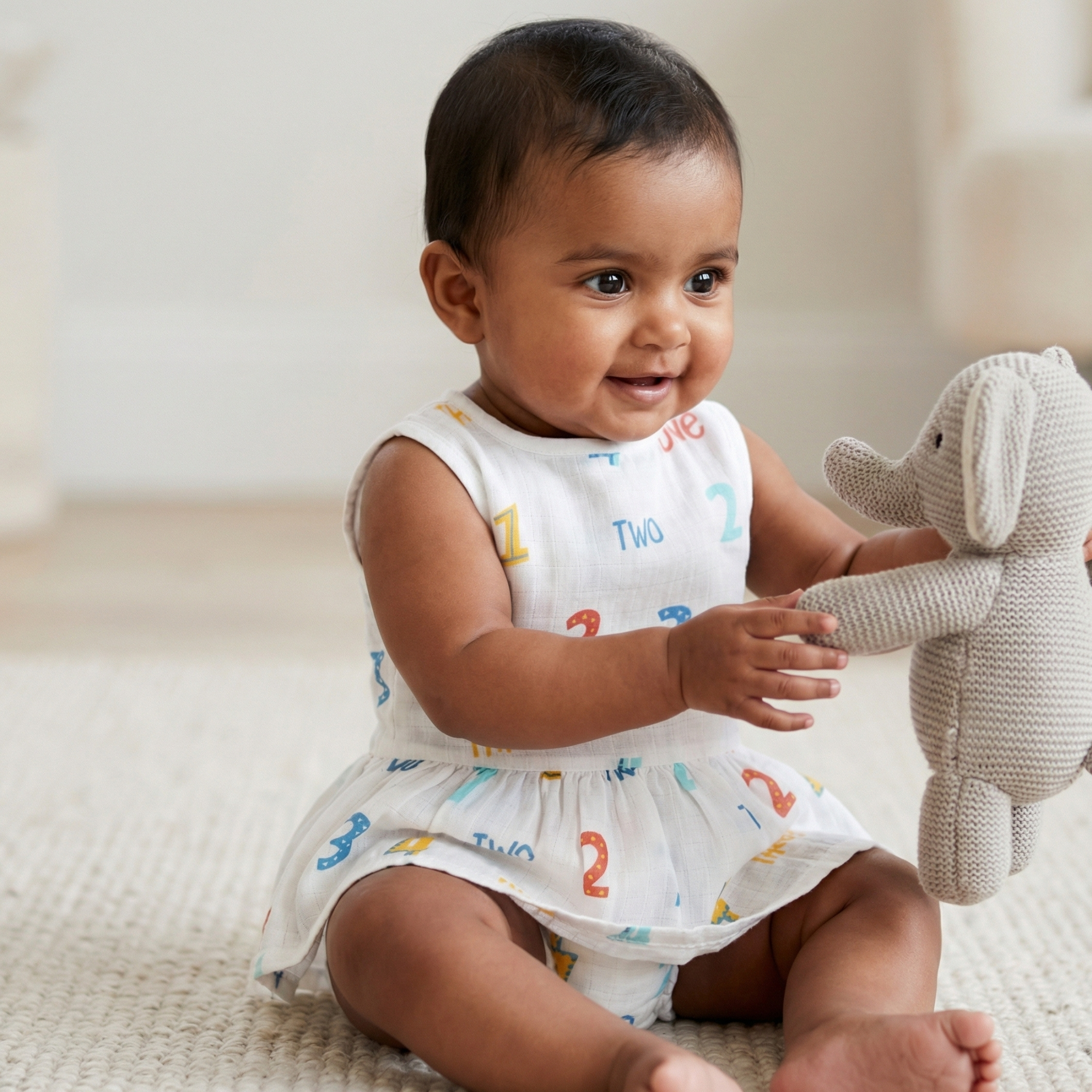 Muslin Button Frock - Little Numbers Play - Image 4