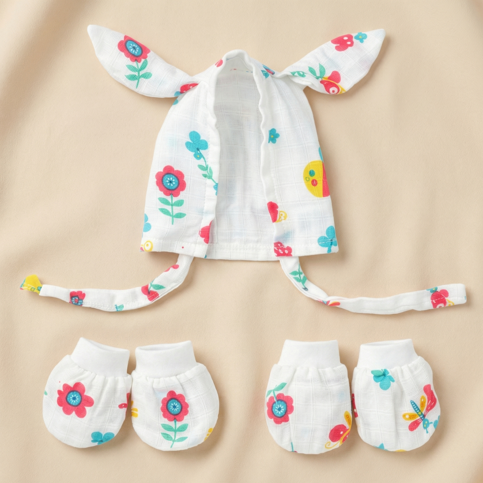 Cap + Mitten + Booty Set - Garden Bloom - Image 2