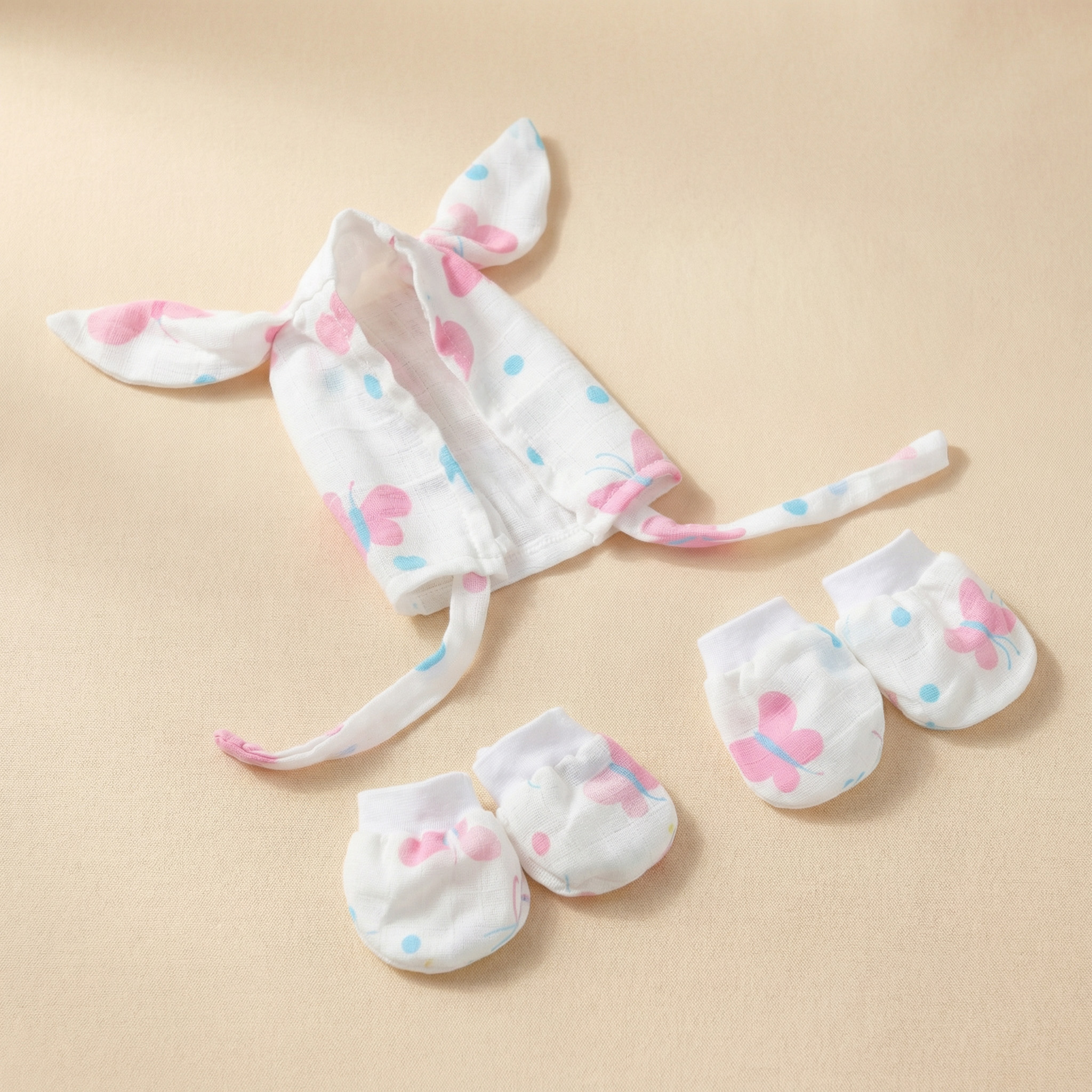 Cap + Mitten + Booty Set - Butterfly Meadow - Image 2