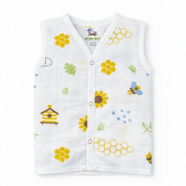 Muslin Button Jabla - Honey Bee Garden