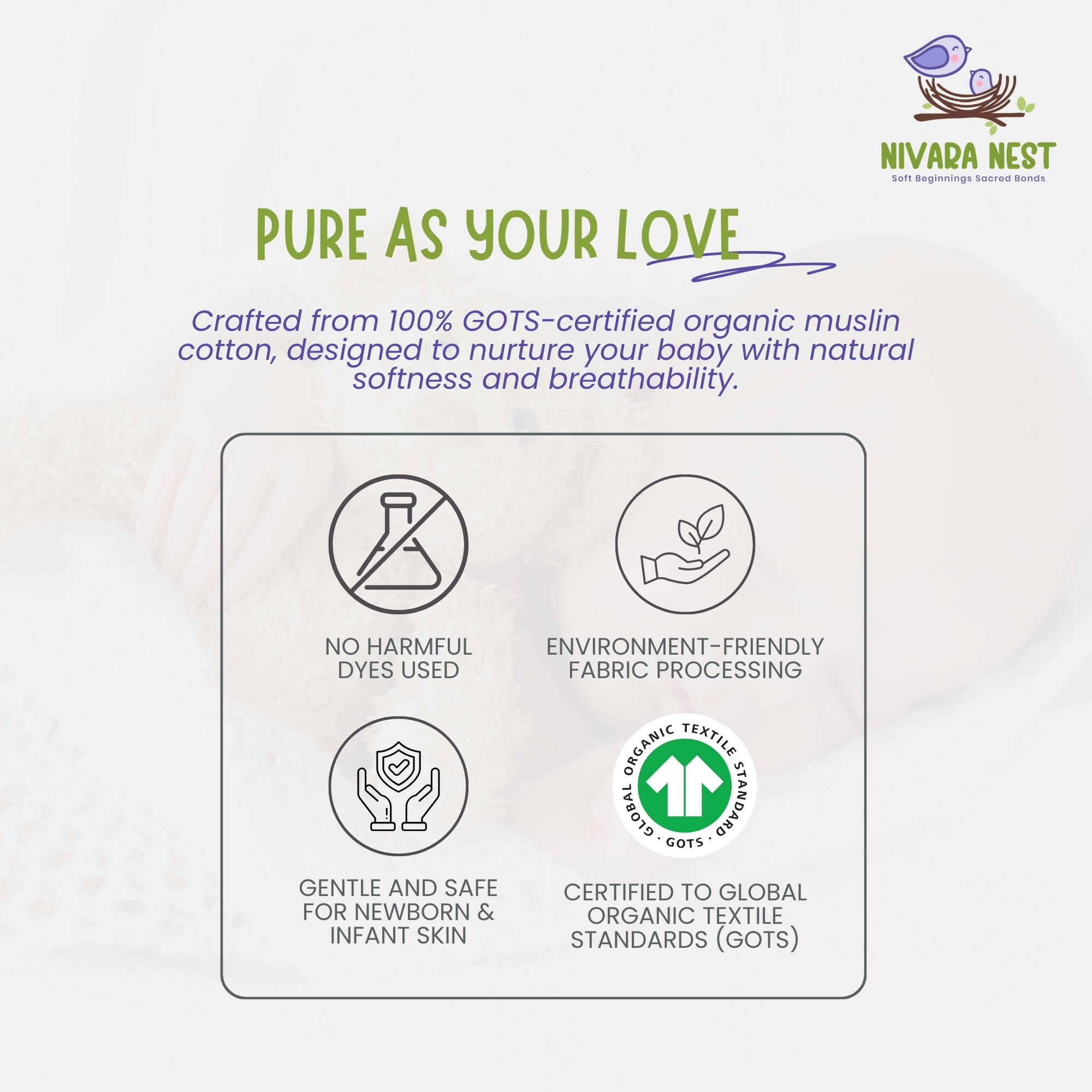 Muslin Cloth Nappy - Sleepy Bear Rainbows - Image 5