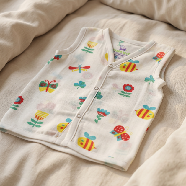 muslin button jabla dragon fly