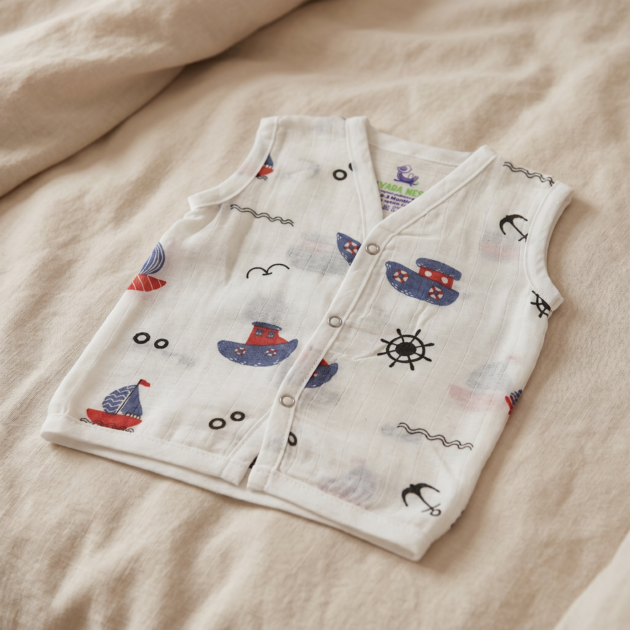 muslin button jabla boat