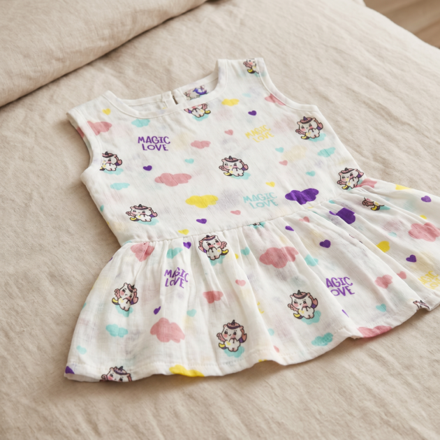 muslin frock baby unicorn